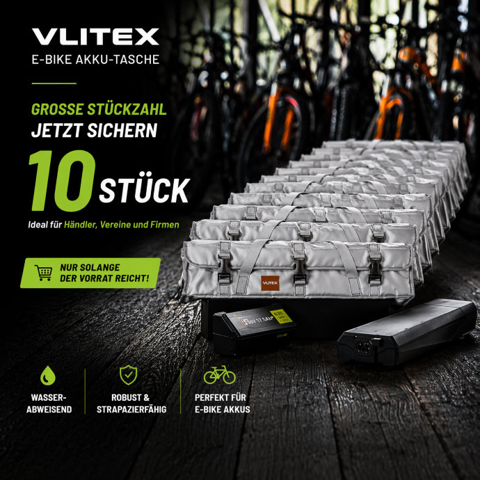 fahrradtasche mit akkufach 10x VLITEX E-Bike Akkutasche Größe L – Brandschutztaschen im Set – ZWEITEC