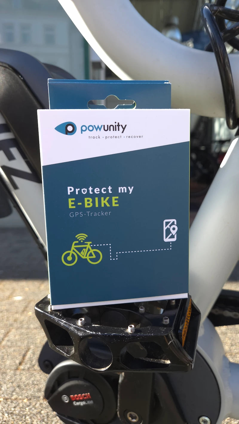 PowUnity 4G Biketrax  | GPS-Tracker für E-Bikes mit  Bosch, Shimano, Brose, Yamaha, Giant, Universal (Diebstahlalarm, Live-Tracking, Routentagebuch)