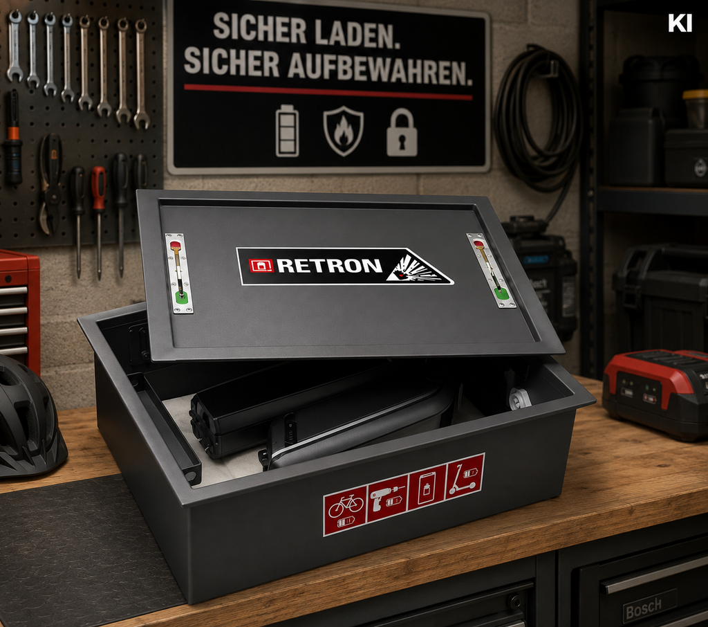 RETRON BOX – feuerfeste Akku-Schutzbox für E-Bike-Akkus