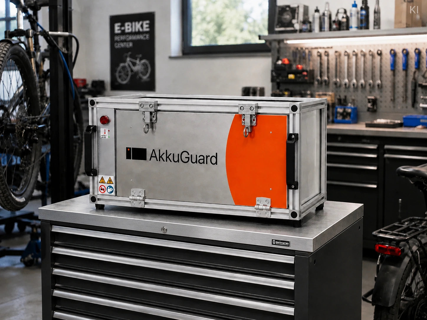 AkkuGuard E-Bike Akku Sicherheitsbox mit 3-stufigem Warnsystem