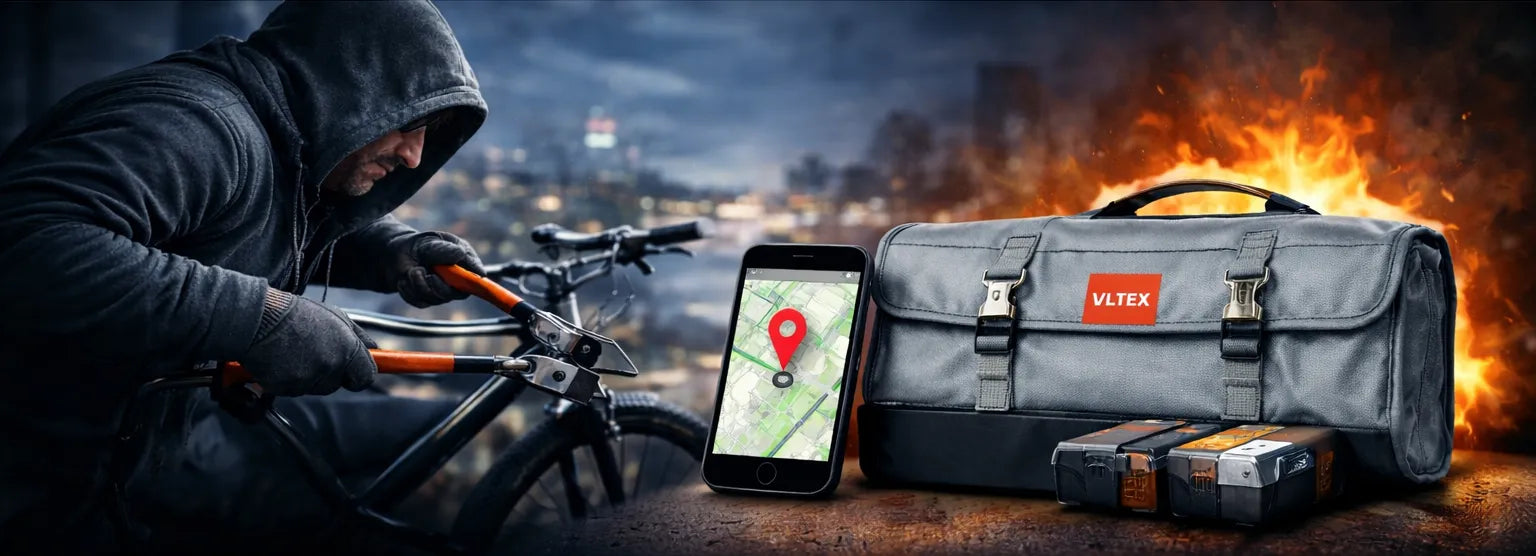 Banner Fahrraddieb und Vlitex Tasche