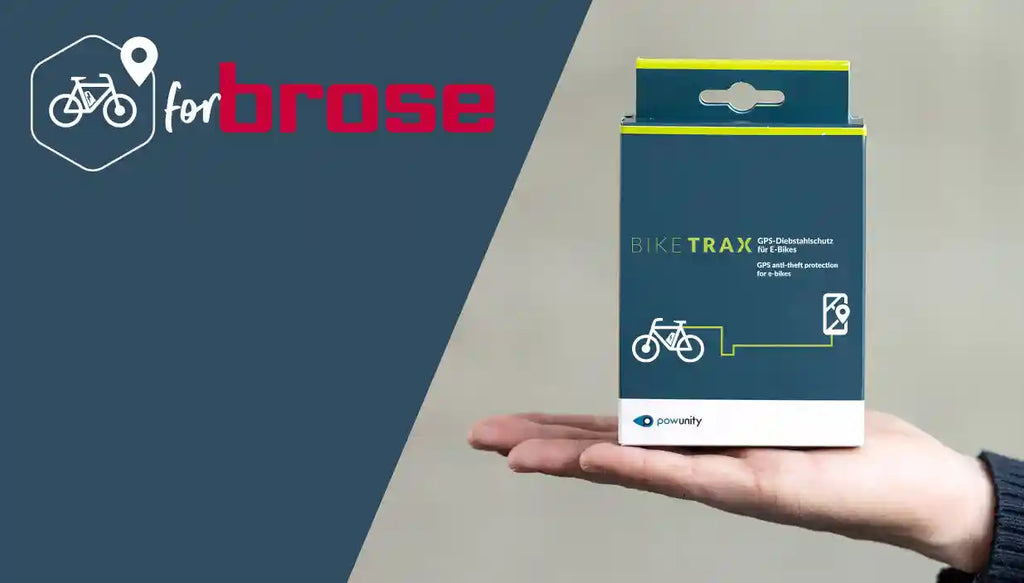 Brose Biketrax Tracker mit Powunity Logo