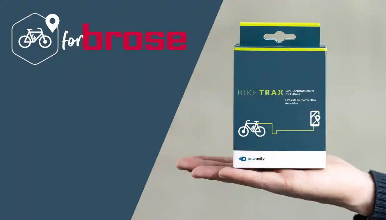 Brose Biketrax Tracker mit Powunity Logo